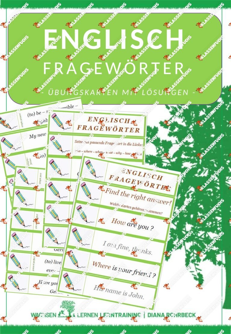 Englisch: Fragewörter – Übungskarten